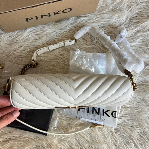 Pinko Crossbody Bag New White Beige