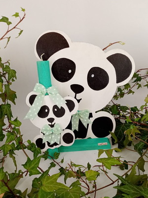 Λαμπάδα μικρό Πάντα καινούργια χειροποίητη με ξύλινο διακοσμητικό και κουτί