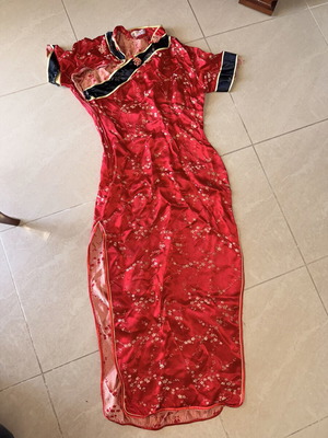 Chinese style costume dress, red