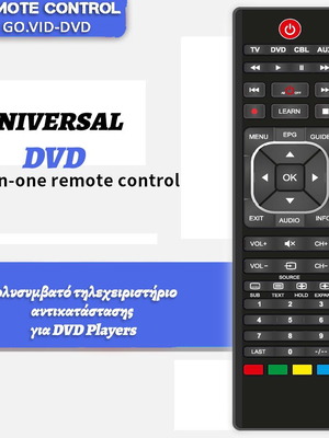 Πολυσυμβατό τηλεχειριστήριο για DVD players