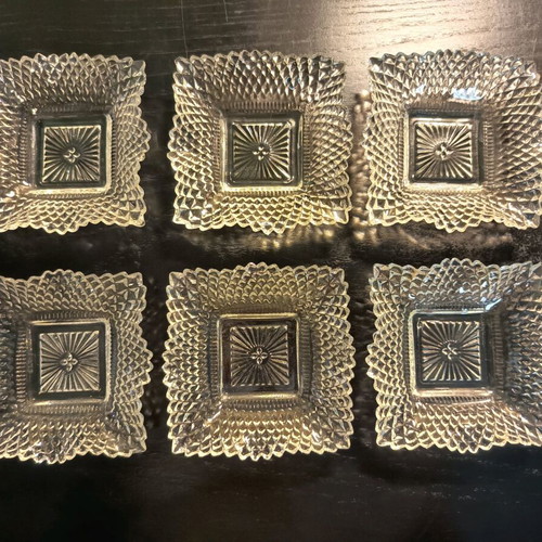 Glass plates for spoon sweets like new, pack of 6