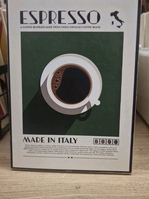 Wooden decorative espresso sign like new, 13×18cm