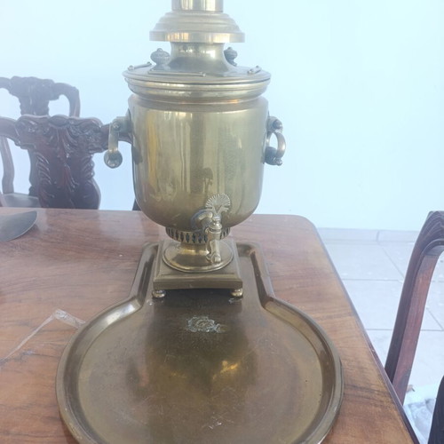 Russian Samovar 1928 used, brass collectible set from Tula