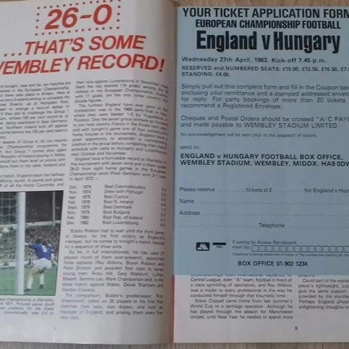 Official England vs Greece match programme like new