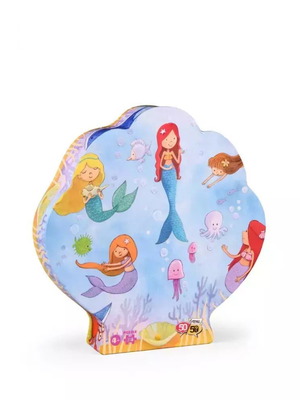 Djeco Children's Puzzle Shaped Box Mermaids and Sea Animals 36 Pieces new