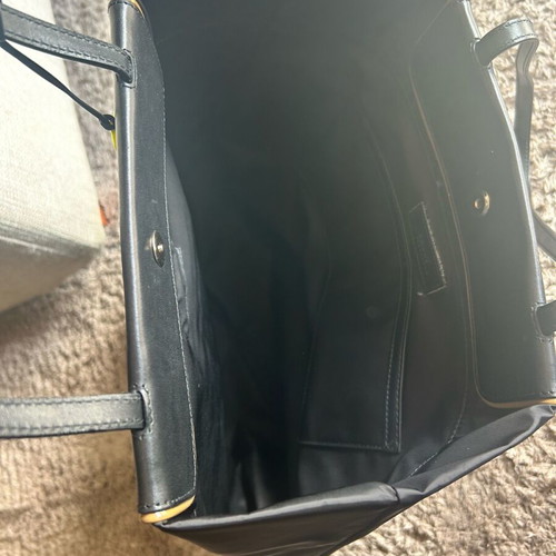 Bally nylon black shoulder tote bag like new with leather handles