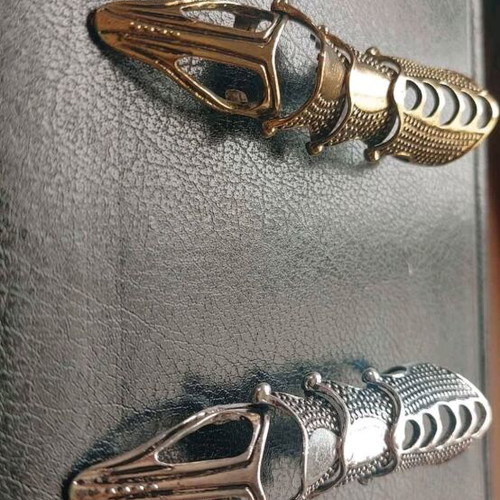 Alloy metal full finger rings new, gray and beige