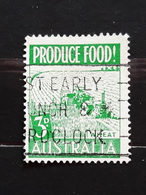 Σφραγίδα Australia 1953 3d Produce food, Wheat, πράσινη σαν καινούργια