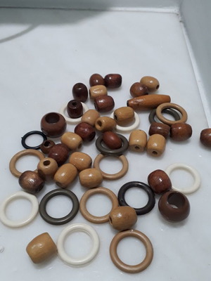 Wooden craft jewelry making elements assorted pack
