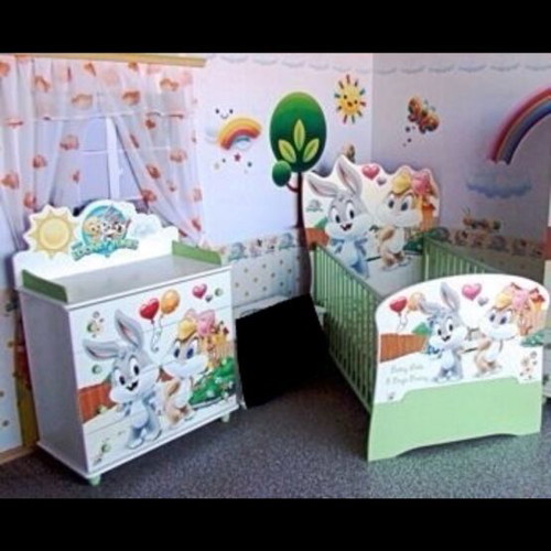 Baby crib like new with toddler bed, dresser and changing table