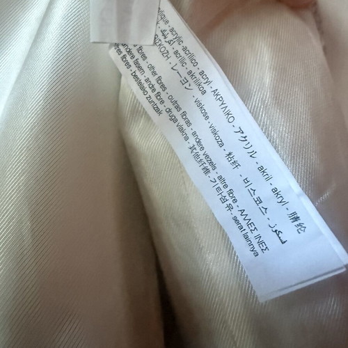 Zara short jacket like new, size Large, white and gray