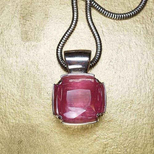 Handmade necklace with rare 10.75 carat Afghan rubellite
