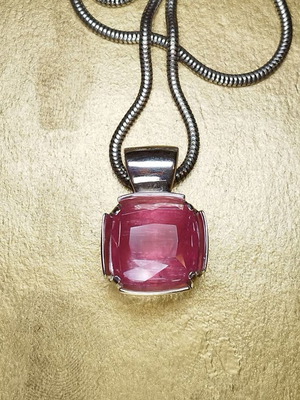 Handmade necklace with rare 10.75 carat Afghan rubellite