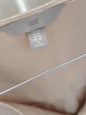 H&M σατέν πουκαμίσα μπεζ XL