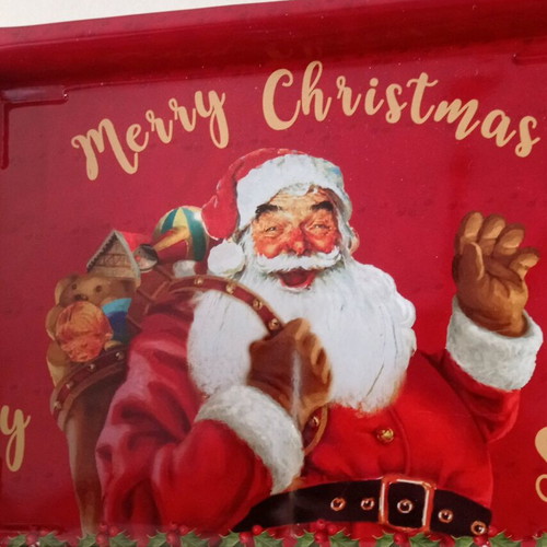 Metal tray with Santa Claus new, decorative