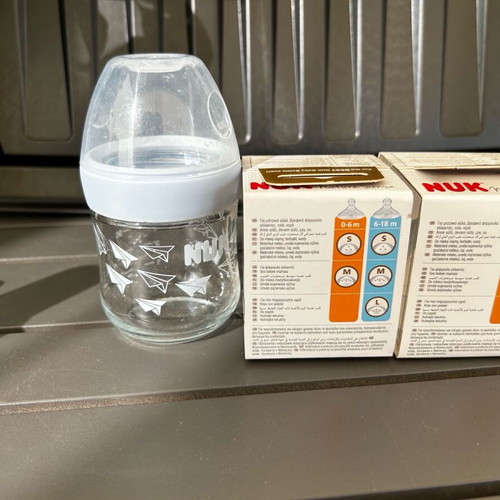 Small baby bottle set used NUK, Avent, MAM with silicone nipples