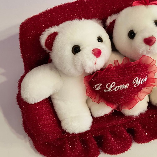 Valentine's plush bears large size, like new