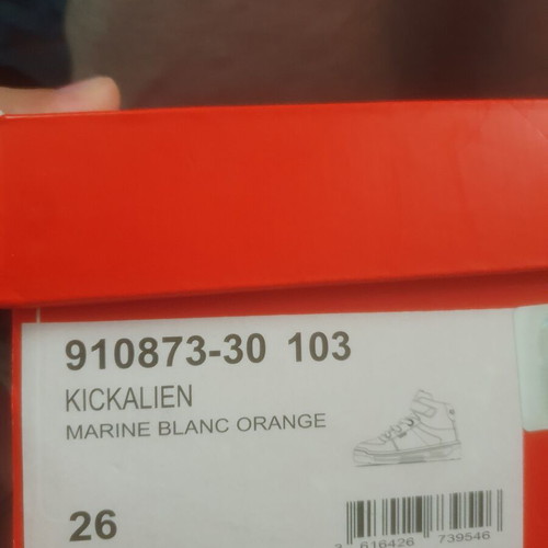 Kickers kids boots size 26, blue and orange