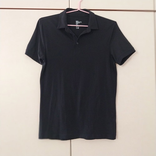 H&M men's cotton polo shirt size S new, black