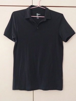 H&M men's cotton polo shirt size S new, black