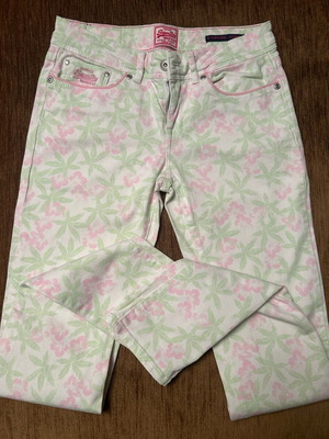 Superdry women's skinny jeans with floral pattern like new