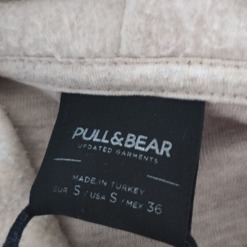 Pull & Bear beige fleece hoodie, size S