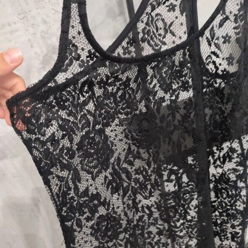 Bershka black lace top size L like new