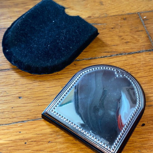 925 Pocket Mirror new with velvet case, women's vintage