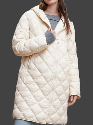 Mango quilted light jacket XL used, waterproof, ecru