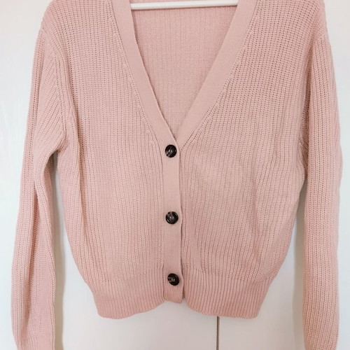 LeGer cotton cardigan sweater pink used, small medium