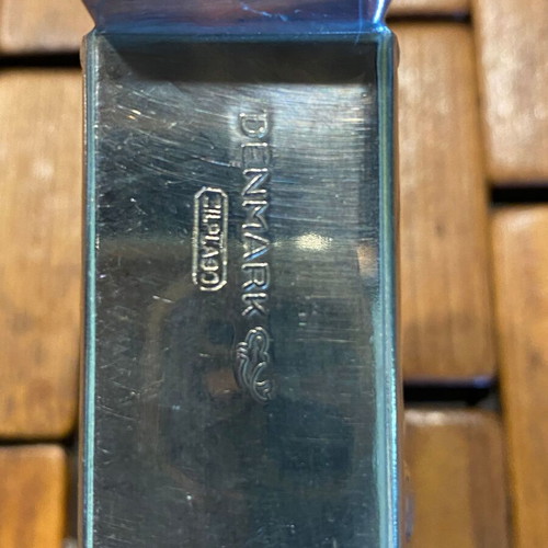 Vintage silver-plated napkin holder used, from Denmark