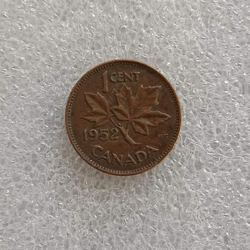 Canada 1 Cent Coin used, King George VI, maple leaves