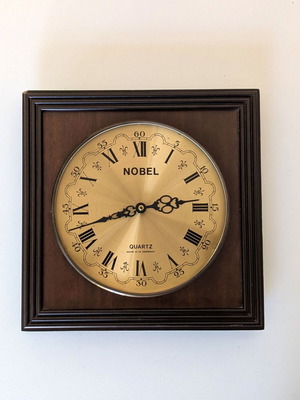 Vintage Nobel wall clock used, analog quartz