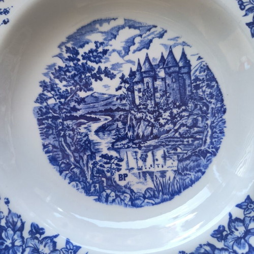 Pyroblan BP French plates used, set of 5, 23.5 cm