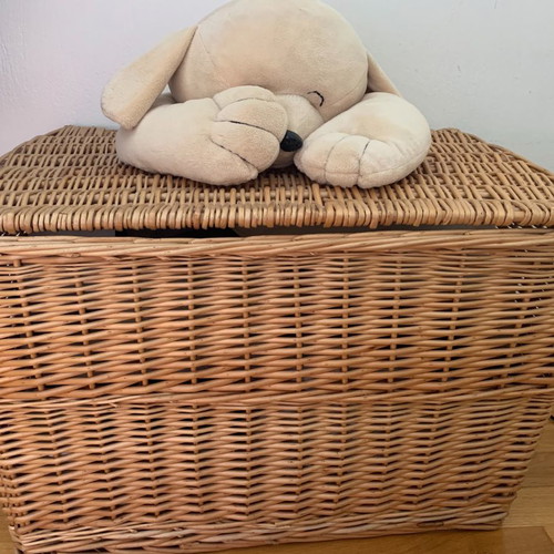 Storage basket used, children's with fabric lining