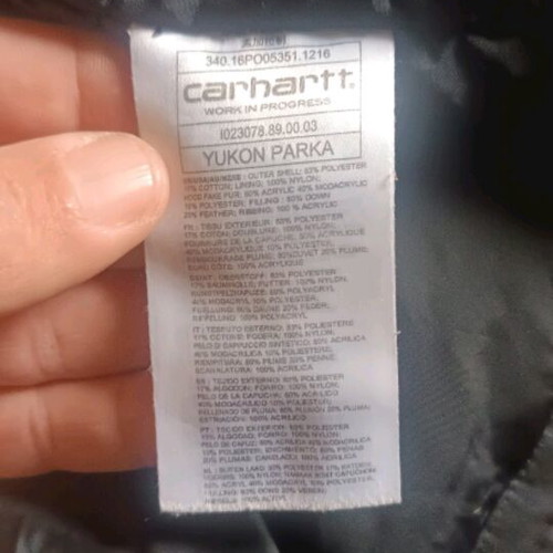 Carhartt down jacket like new size M black