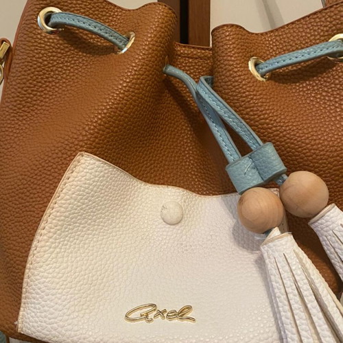 Axel medium crossbody bag used, white and brown