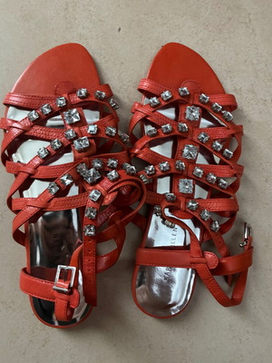 Δερμάτινα σανδάλια gladiator Karen Millen κοραλλί μέγεθος 41 σαν καινούργιο
