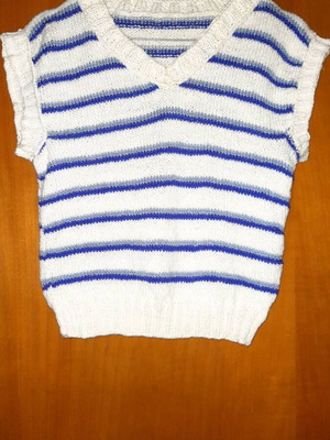 Πλεκτό χειροποίητο αμάνικο γιλέκο λευκό για παιδιά 9-12 ετών νέο