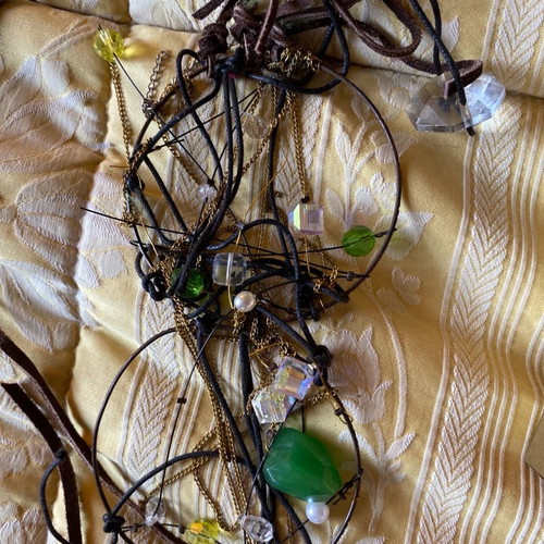 Necklace with semi-precious stones and Swarovski used, for repair or materials