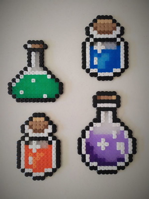 Σετ 4 χειροποίητα μαγνητάκια ψυγείου Magic Potions νέα