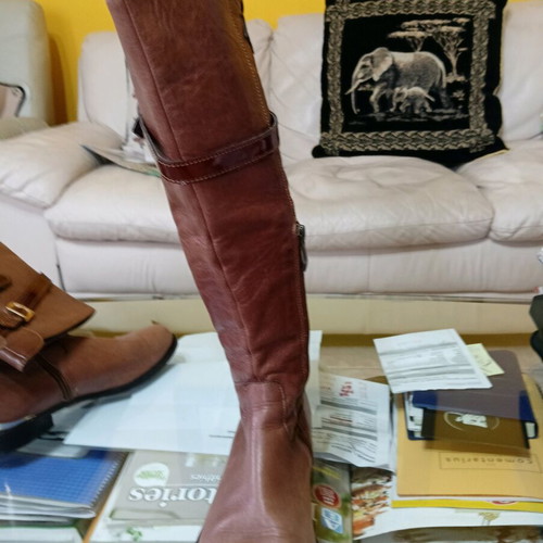 Women's leather boots from Italy like new, brown, size 36
