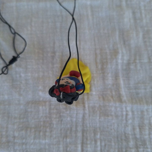 Long Snow White Necklace made of polymer clay custom made