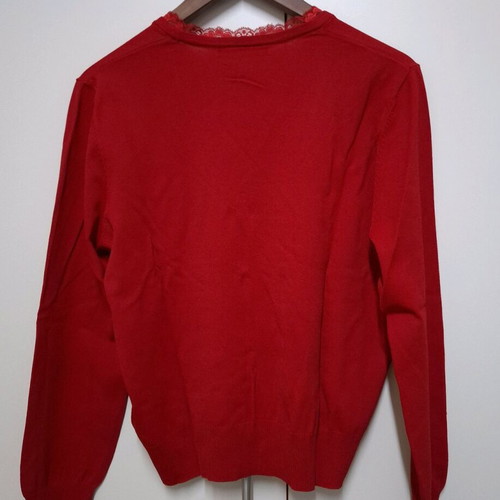 Betty Barclay red cardigan like new UK16 with lace detail