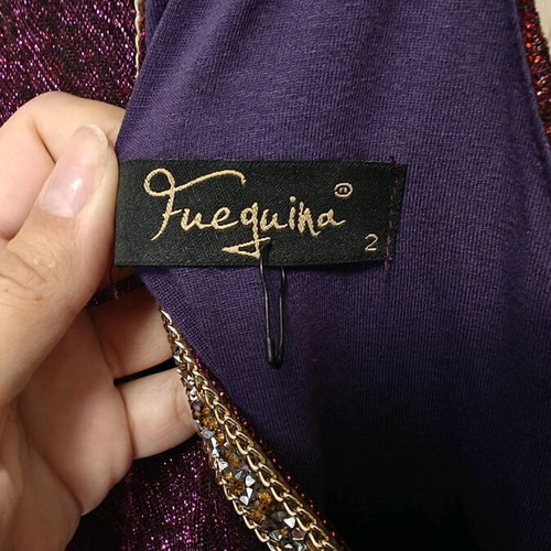 Fueguina evening dress like new, midi glitter embellished