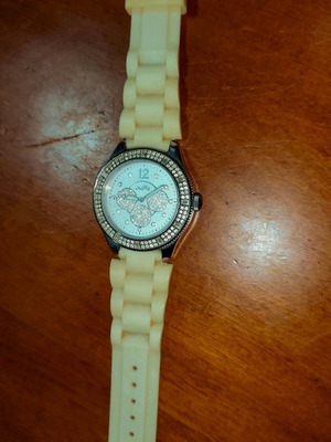 Ρολόι Oxette με λευκό λουράκι σιλικόνης μεταχειρισμένο, αυθεντικό