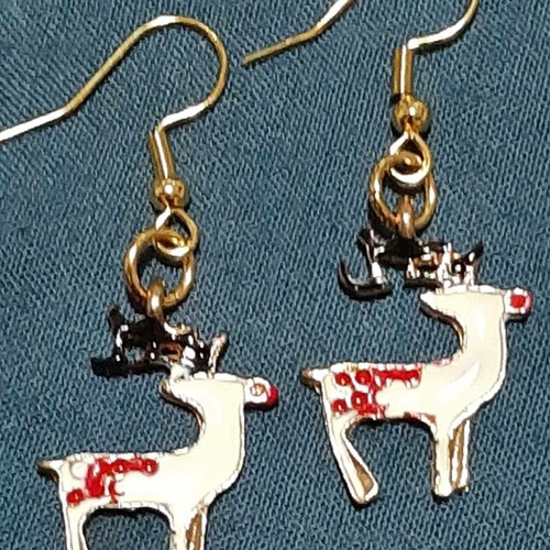 Reindeer Earrings No2 in Steel new