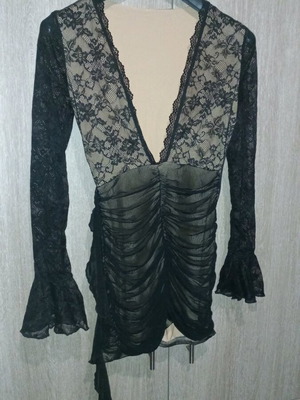 Mini dress with lace new, size S, black
