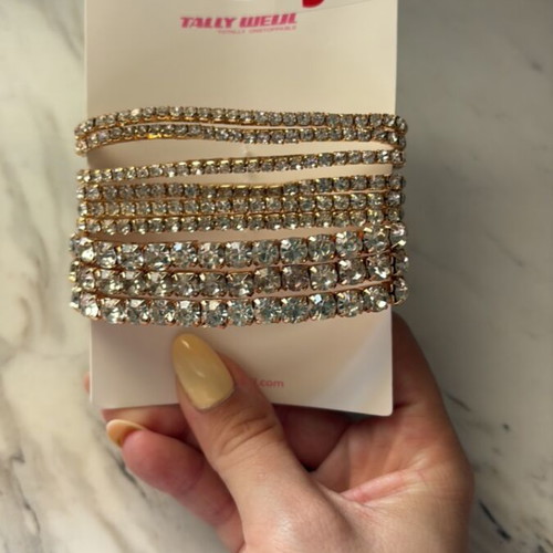 Tally Weijl wide cuff bracelet new, gold with crystals