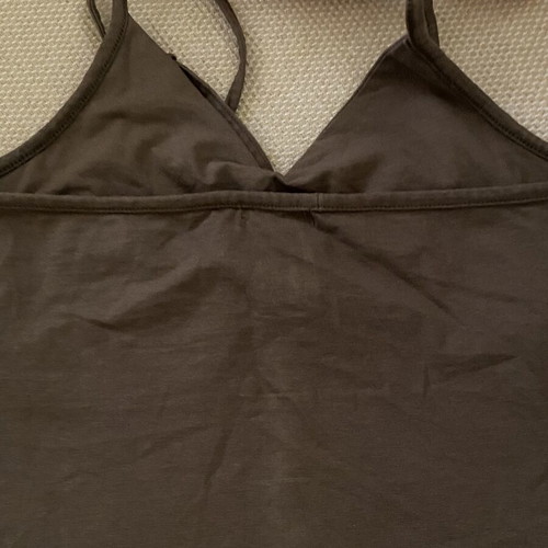 Top khaki halter neck used, fits small and medium